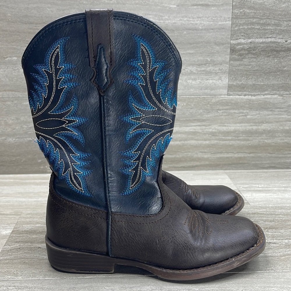 Roper Billy Square Toe Cowboy Boots Kids Size 1 - Picture 10 of 10